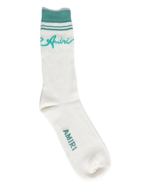 Calcetines con rayas y logo Amiri de hombre de color White