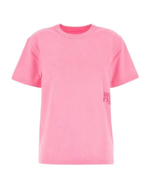 Alexander Wang Pink Logo-Print T-Shirt