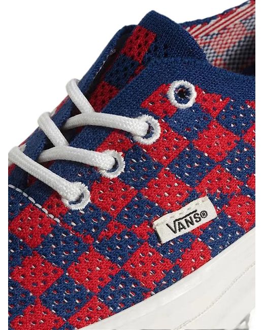 Vans White Premium Authentic Checkerboard Lace-Up Sneakers