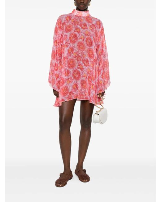 Styland Pink Floral-Print Mini Dress