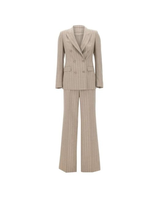 Traje Con Doble Botonadura Y Rayas Diplomáticas Tagliatore de color Natural
