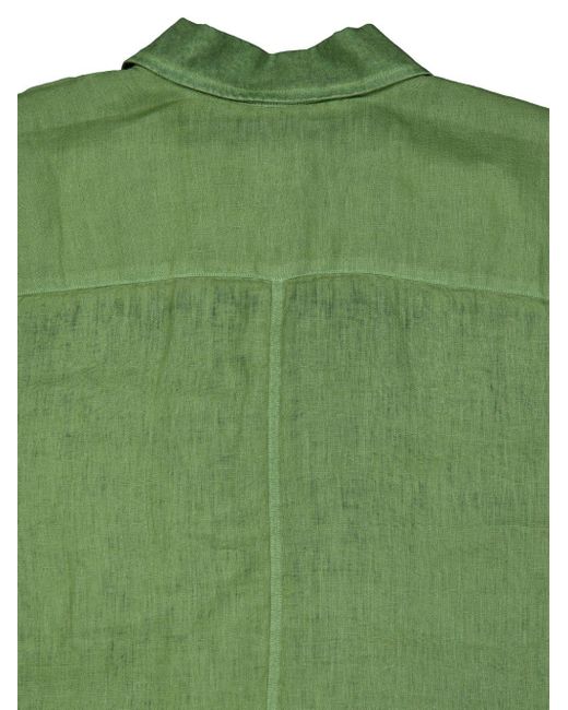 Camicia a maniche lunghe di 120% Lino in Green da Uomo