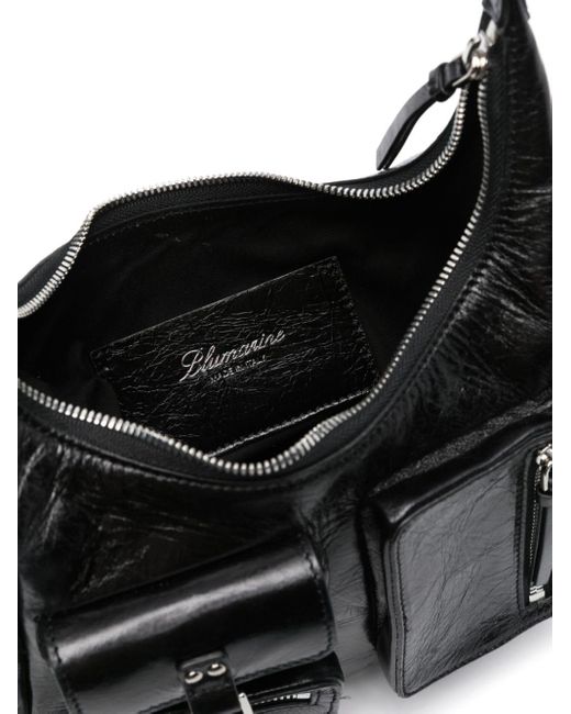 Blumarine Black Cargo Leather Shoulder Bag