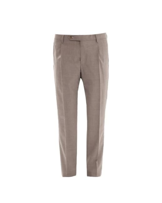 Berwich Gray Retro Slim-Fit Trousers for men