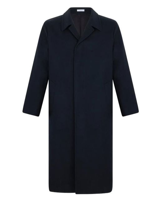 Boglioli Blue Single-breasted Wool-blend Coat for men