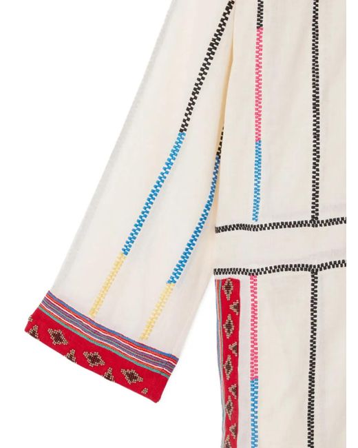 Fortela White Adish Beaded Midi Dress