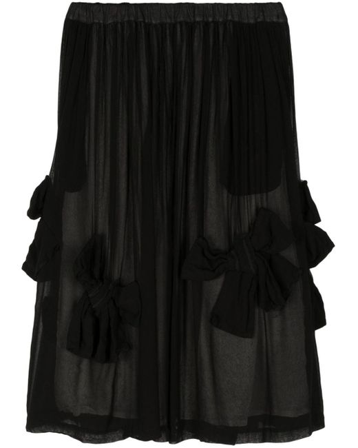 Comme des Garçons Black Bow-detail Midi Skirt