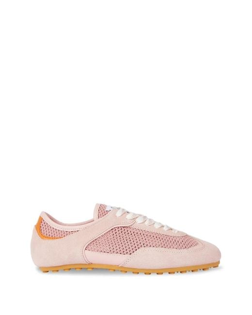 Paul Smith Pink Samara Mesh-Panelled Suede Sneakers