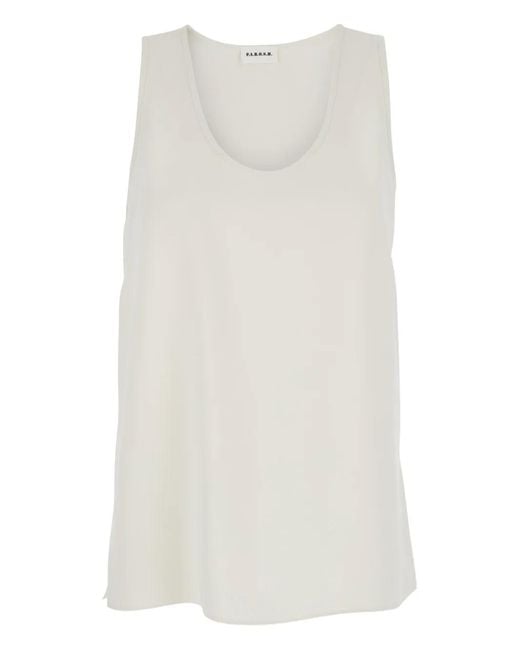 P.A.R.O.S.H. White Sleeveless Top