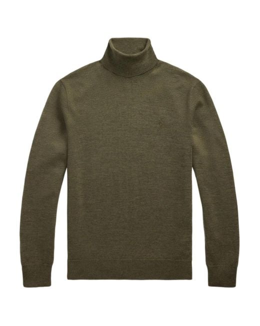 メンズ Polo Ralph Lauren タートルネック リブセーター Green