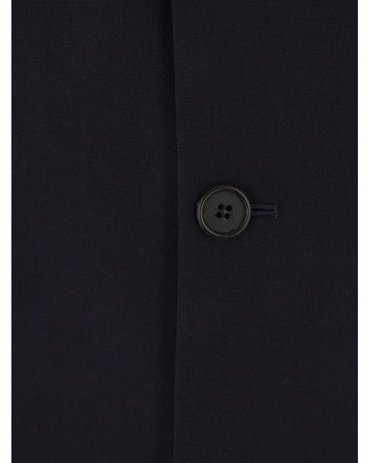 Marni Blue Embroidered-Logo Jacket for men