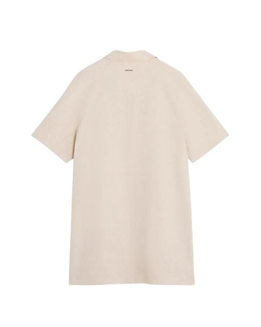 Maison Kitsuné Natural Robe Courte À Manches Courtes Et Poches