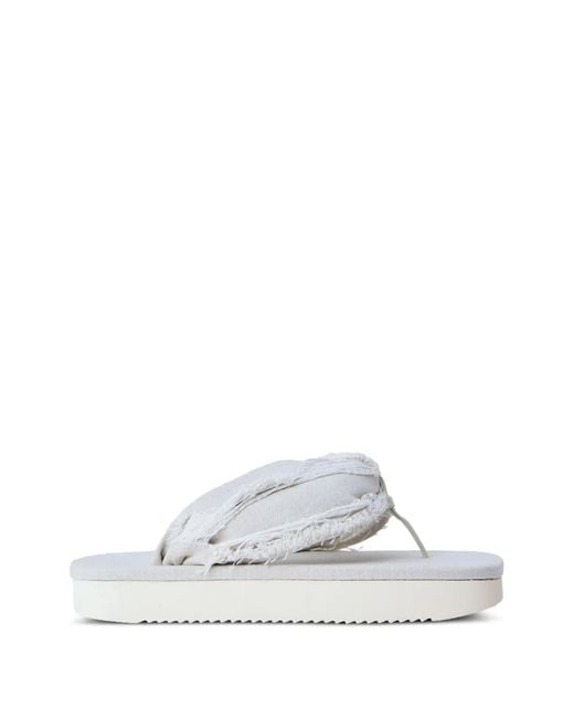 Rick Owens メンズ ホワイト デニムサンダル