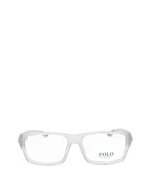 Polo Ralph Lauren White Rectangle-Frame Glasses for men