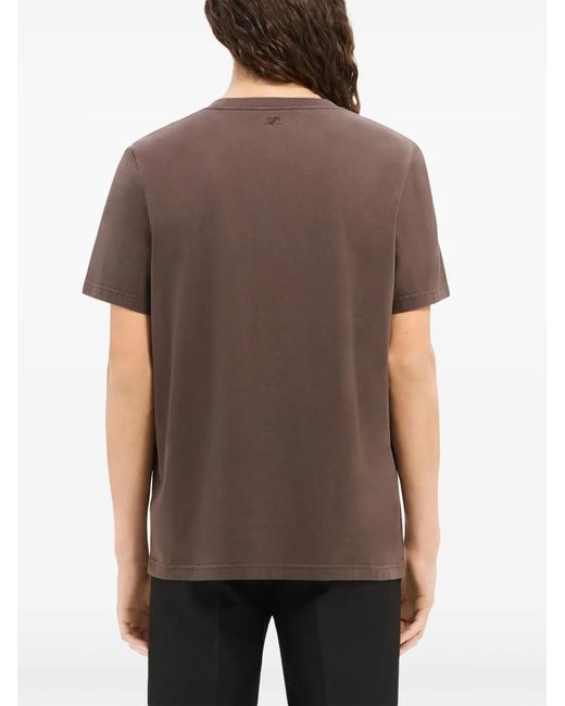 Courreges Brown Ac Cotton T-Shirt for men