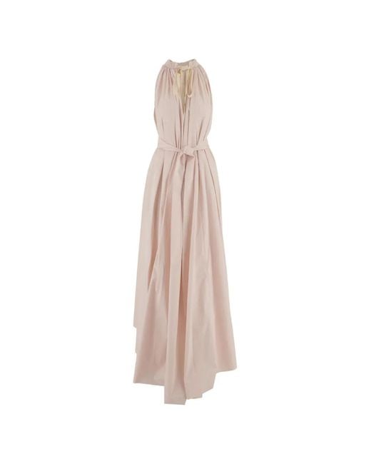 Sa Su Phi White Frida Belted Halterneck Maxi Dress