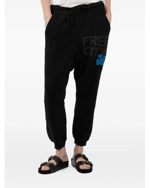 Freecity Black Superfluff Pocket Lux Track Pants