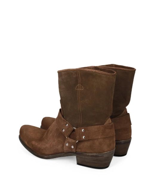 Premiata Brown Harness Suede Boots for men