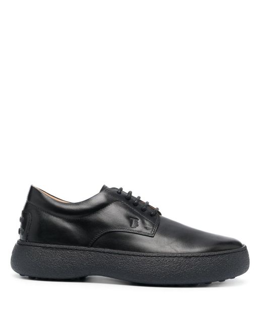 Round-toe leather oxford shoes Tod's de hombre de color Black
