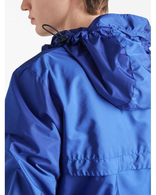 Prada Re-nylon Logo-print Blouson Jacket in Blue for Men | Lyst Canada