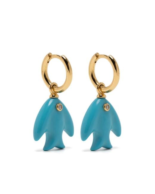 Eshvi Blue Fish Earrings