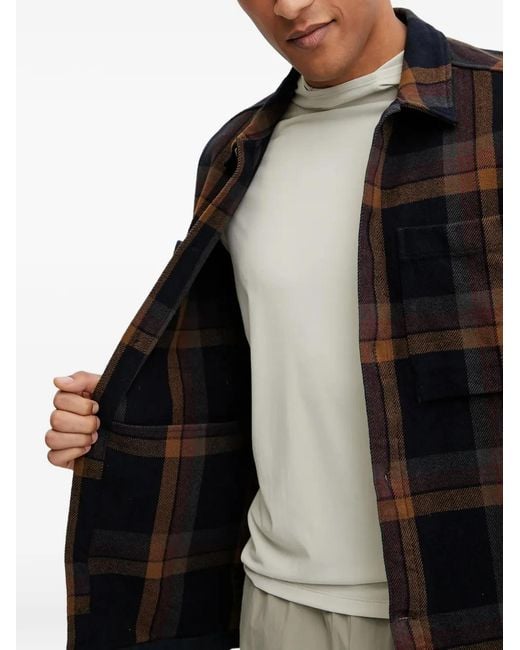 Fjallraven Black Check-Pattern Two-Pocket Shirt Jacket for men