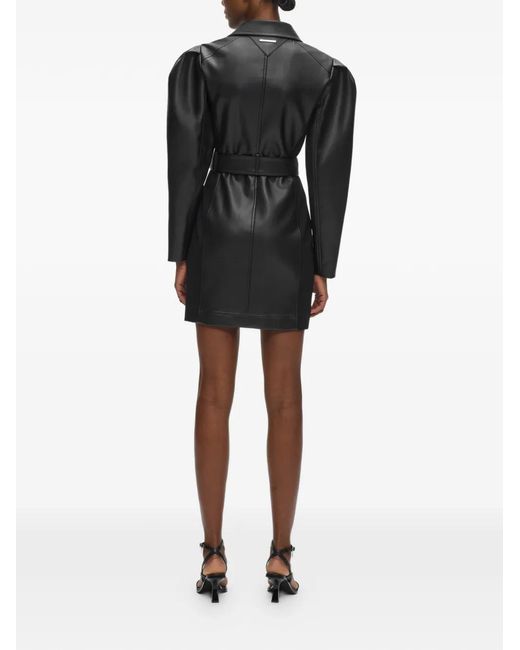 Karl Lagerfeld Black Mini Belted Biker Dress