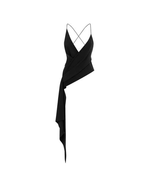 Alex Perry Black Haut Asymétrique À Design Cache-Cœur
