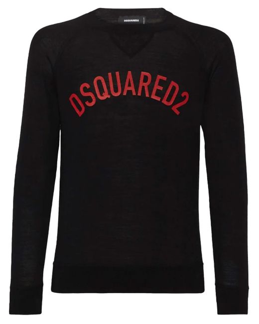 DSquared² Black Fine-Knit T-Shirt for men