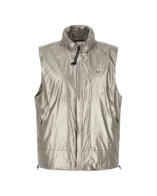 C P Company Gray Removable Hood Metropolis Series Vest for men