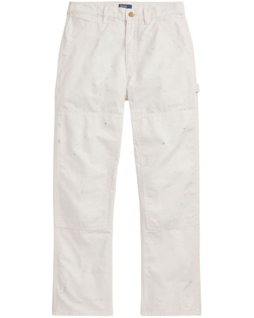 Polo Ralph Lauren White Mid-rise Straight-leg Trousers