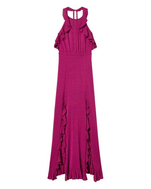 Twinset Purple Long Knitted Dress