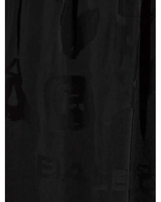 Balenciaga Black Logo Flared Trousers