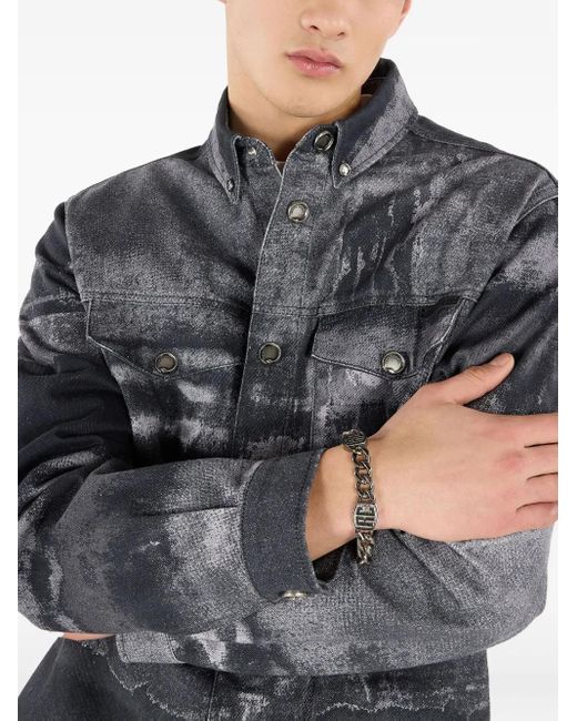 Bracciale A Catena Con Monogramma Rc di Roberto Cavalli in Gray da Uomo