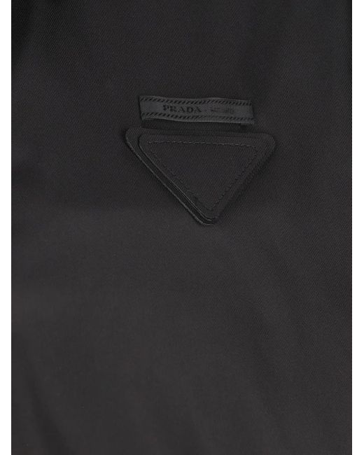 Prada Black Logo-Plaque Cropped Jacket for men