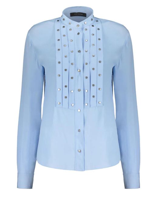 Cedric Charlier スタッズディテール シャツ Blue