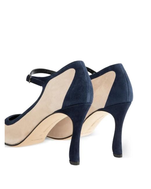 Manolo Blahnik White Churla Pointed-Toe Pumps