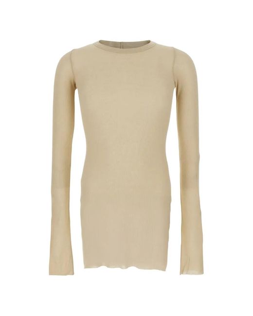 Rick Owens White Long-Sleeved T-Shirt for men