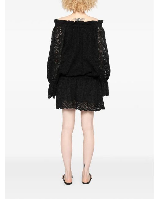 LES FILLES D'EVA Blouse Met Kant in het Black