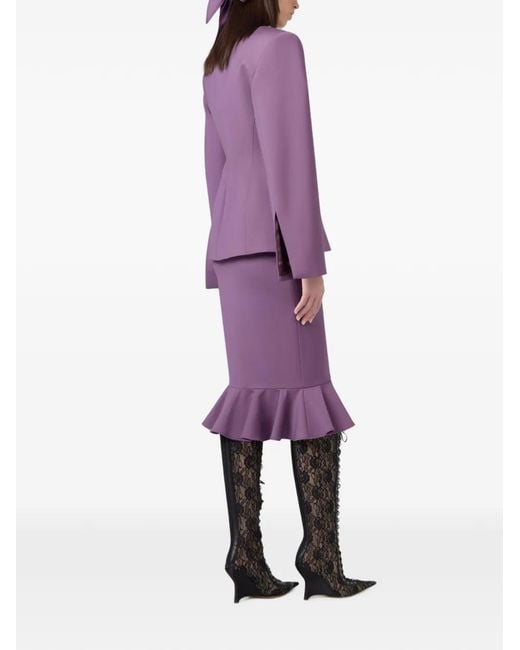 GIUSEPPE DI MORABITO Purple Hourglass-Silhouette Notched-Lapels Jacket