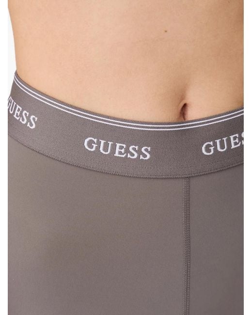 Guess Gray Logo-Waistband Leggings