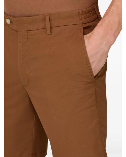 Boggi Brown Stretch-Cotton Bermuda Shorts for men