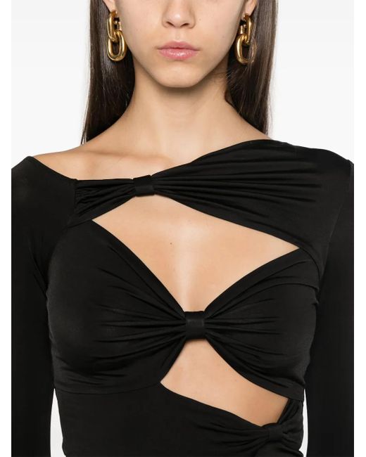 Cult Gaia Black Stretch-Jersey Cut-Out Top