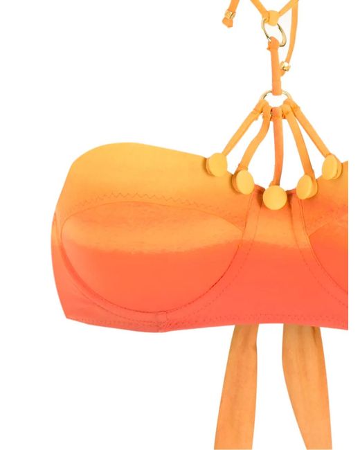 Amir Slama Orange Bikini À Rayures