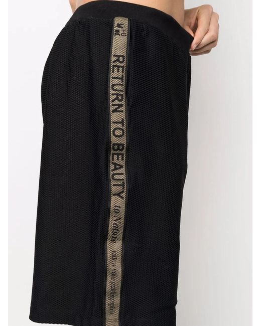 Etro Black Logo-Tape Casual Shorts for men