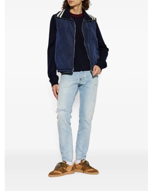 DSquared² Blue D2 College Logo-Patch Wool Sweater for men