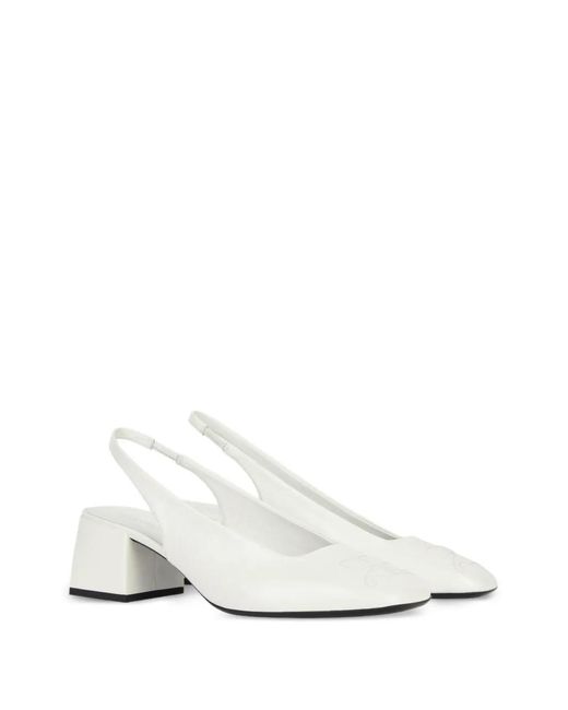 Courreges White Ac-Logo Slingback Pumps