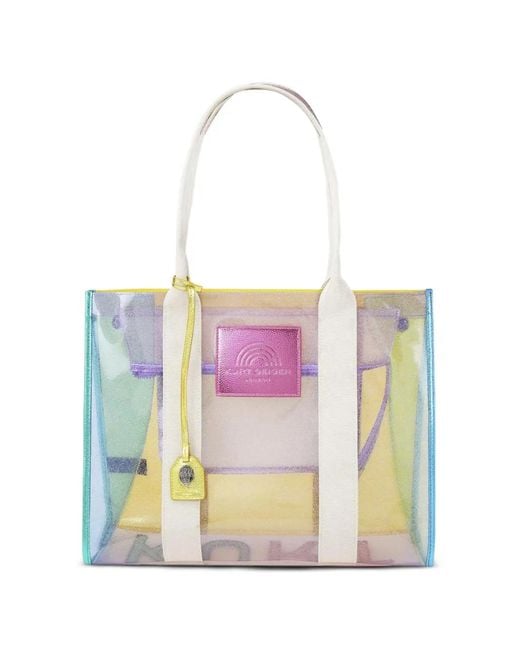 Kurt Geiger White Southbank Graphic-Print Tote Bag