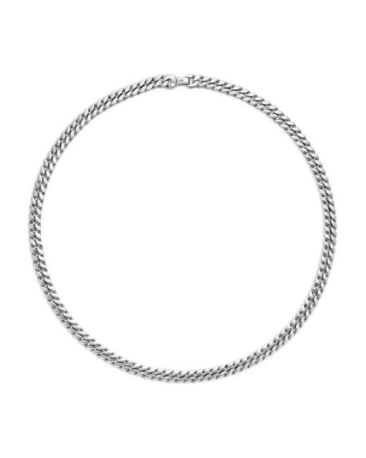David Yurman White Sterling Curb Chain Necklace for men