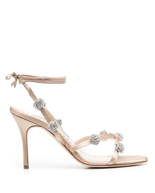 Manolo Blahnik White Elsaka Sandals